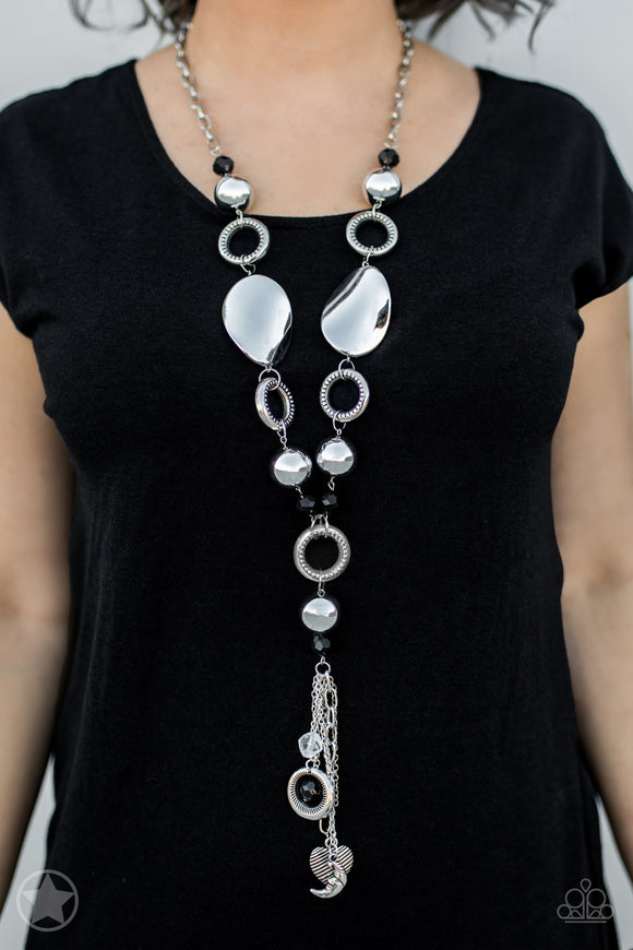 Total Eclipse Of the Heart - Silver - Blockbuster Necklace - Paparazzi Accessories