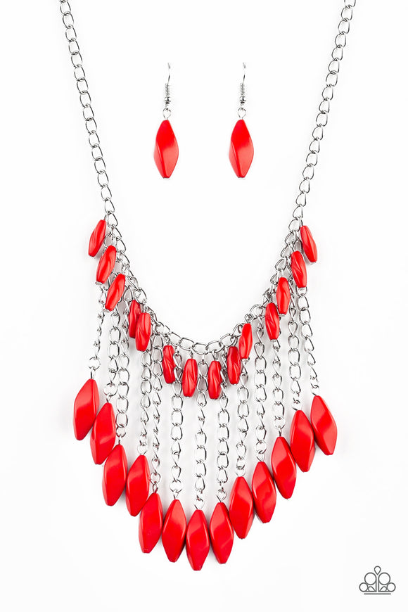 Venturous Vibes - Red - Necklace - Paparazzi Accessories