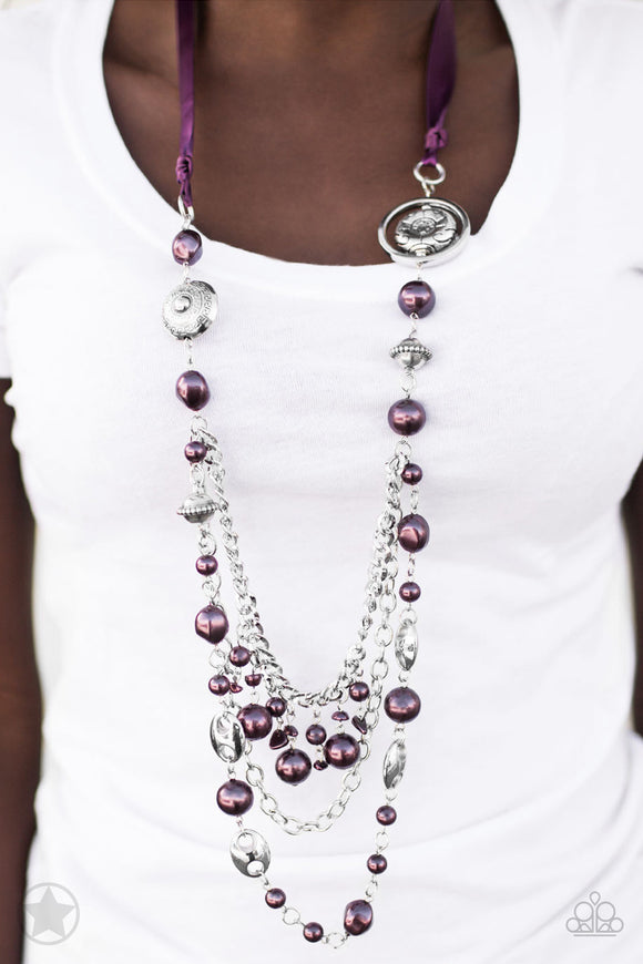 All The Trimmings - Purple - Blockbuster Necklace - Paparazzi Accessories